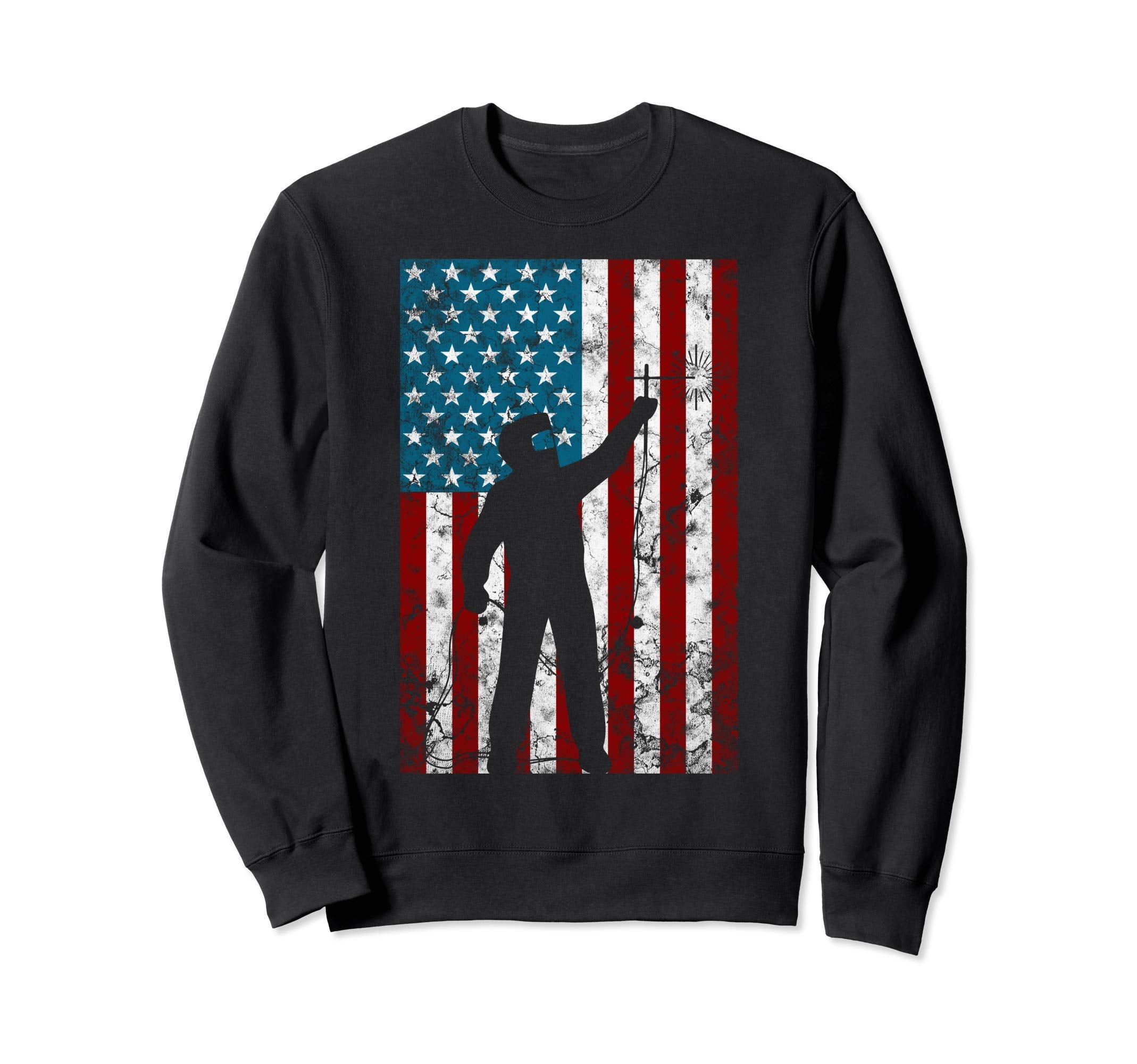 Welding Distressed Patriotic Welder Sweatshirt - Novelty Apparel Unisex - T-Shirt, Sweatshirt, Hoodie