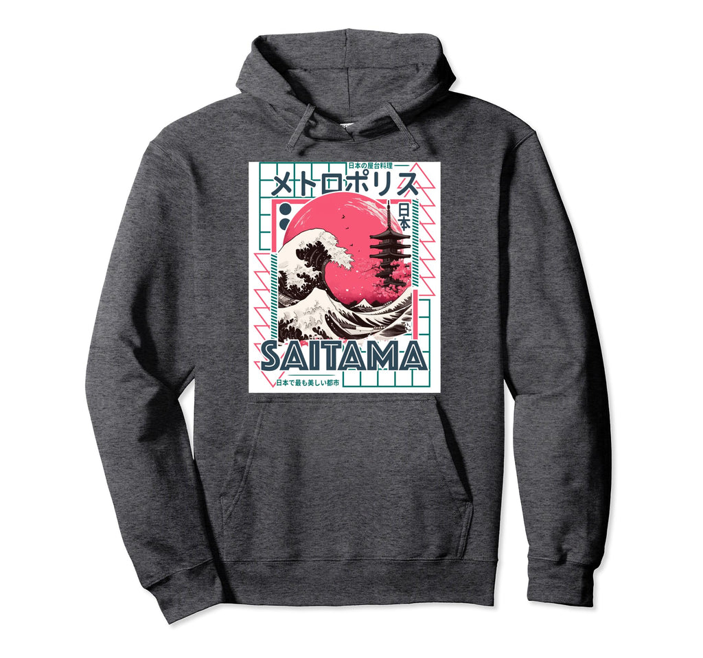 Saitama City 80S Synthwave Kanagawa Hoodie - Casual Everyday Wear Unisex - T-Shirt, Sweatshirt, Hoodie