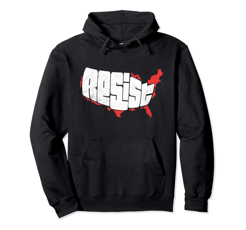 Resist Hand Lettered Lower 48 Typography Hoodie - Unique Graphic for Adults - T-Shirt, Sweatshirt, Hoodie