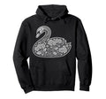Floral Swan Silhouette Woodcut Hoodie - Novelty Apparel Unisex - T-Shirt, Sweatshirt, Hoodie