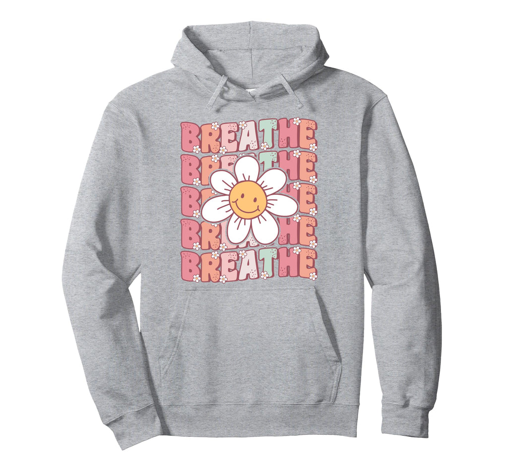 Groovy Breathe Daisy Flower Yoga Hoodie - Custom Art Print Men Women - T-Shirt, Sweatshirt, Hoodie