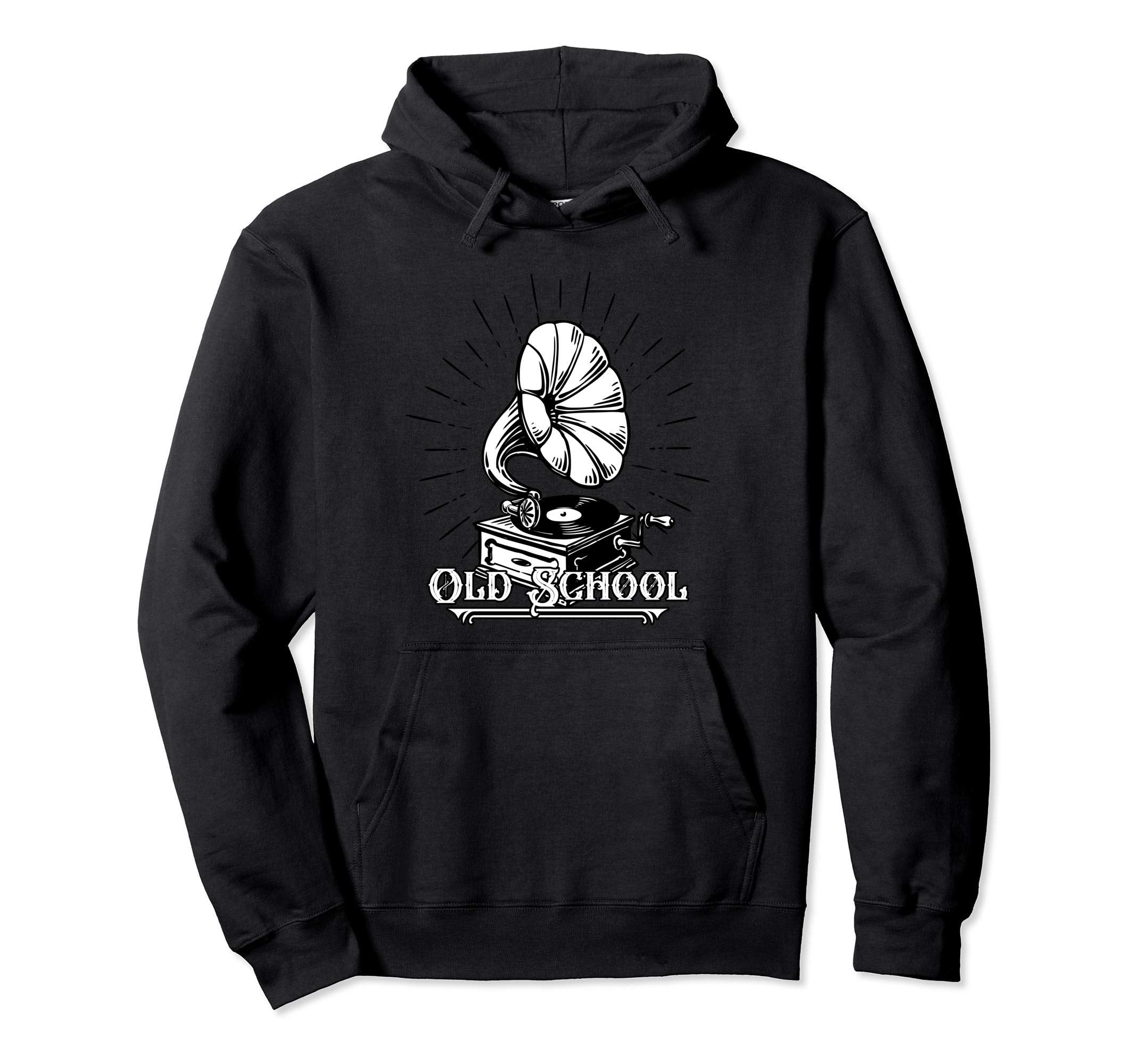 Old School Vinyl Record Player Hoodie - Streetwear Style Men Women - T-Shirt, Sweatshirt, Hoodie