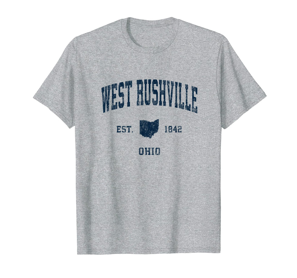 West Rushville Ohio Oh Athletic Navy Sports T-Shirt - Graphic Print Unisex - T-Shirt, Sweatshirt, Hoodie