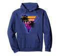 80S Palm Tree Synthwave Triangle Hoodie - Fun Novelty Design Unisex - T-Shirt, Sweatshirt, Hoodie