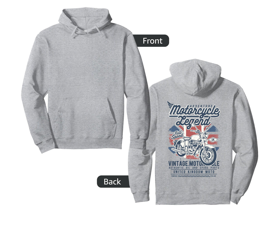 British Uk Motorcycle Adventure Hoodie - Custom Art Print Men Women - T-Shirt, Sweatshirt, Hoodie