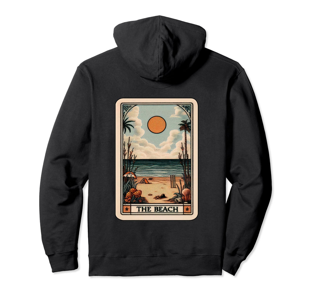 Beach Waves Scene Tarot Card Hoodie - Aesthetic Graphic Unisex - T-Shirt, Sweatshirt, Hoodie