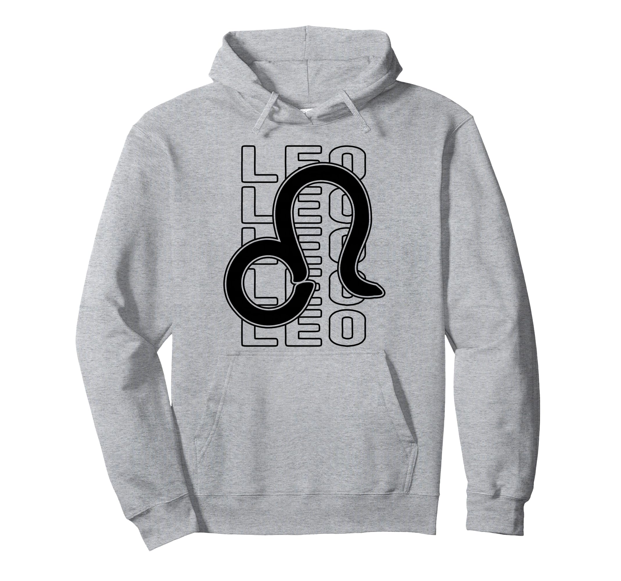 Leo Zodiac Sign Typography Astrology Hoodie - Novelty Apparel for Adults - T-Shirt, Sweatshirt, Hoodie