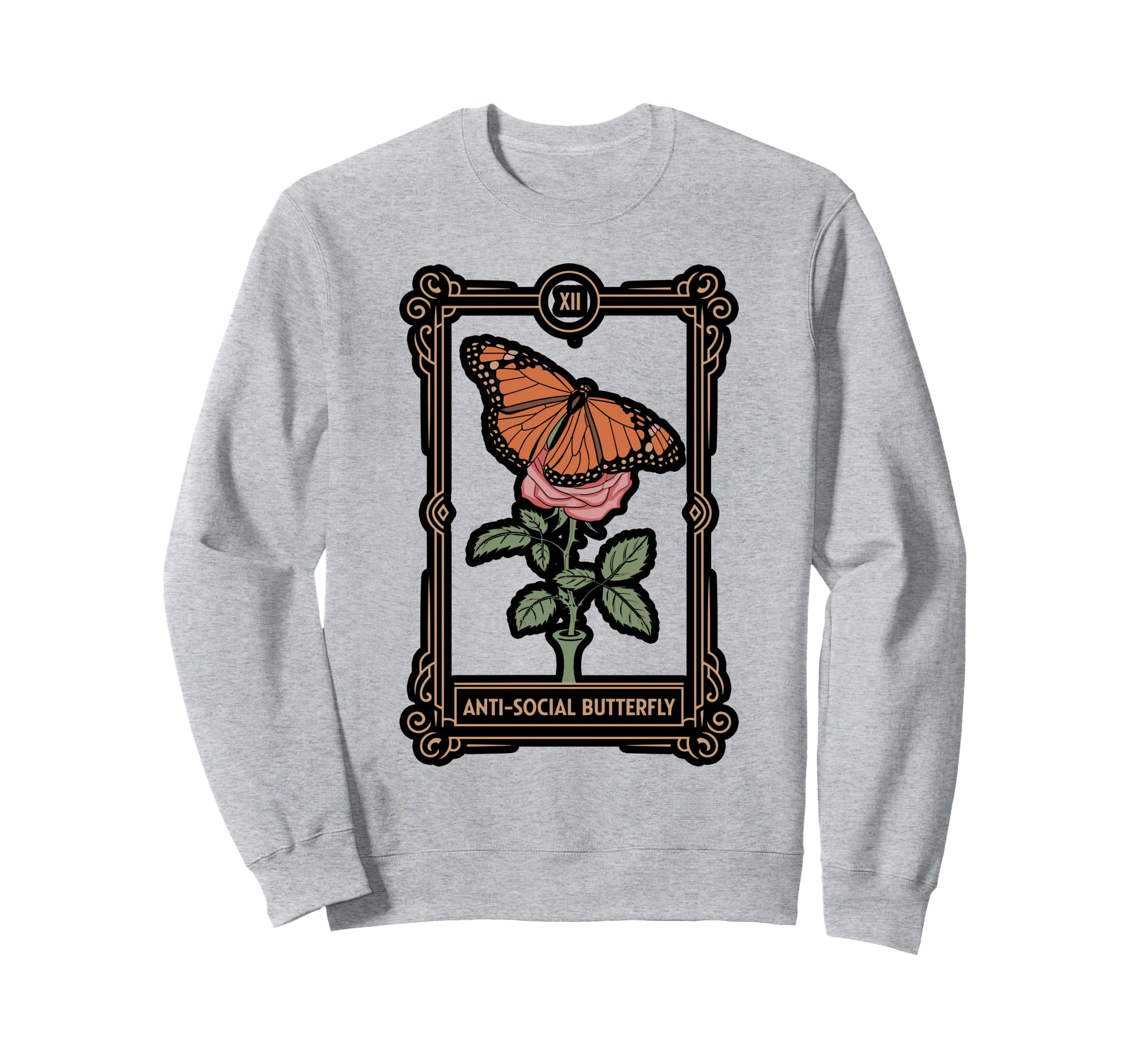 Anti Social Butterfly Tarot Sweatshirt - Fun Novelty Design Men Women - T-Shirt, Sweatshirt, Hoodie
