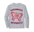 Groovy Anti Social Butterfly Ironic Funny T-Shirt - Minimalist Print Unisex - T-Shirt, Sweatshirt, Hoodie