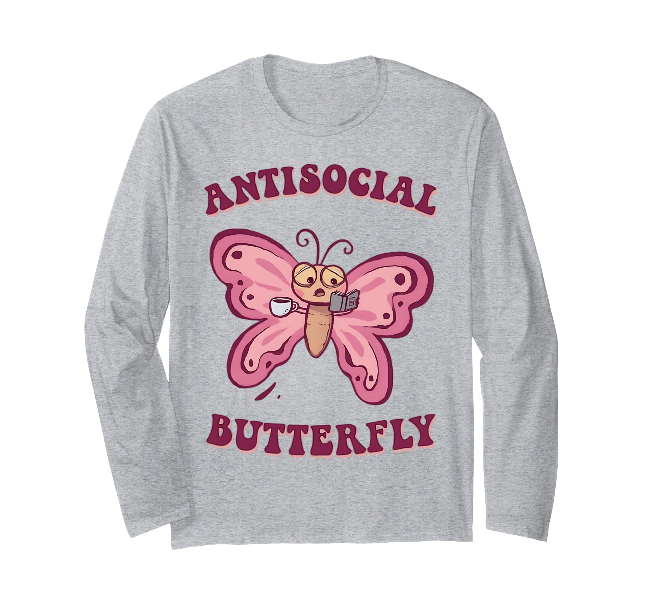 Groovy Anti Social Butterfly Ironic Funny T-Shirt - Minimalist Print Unisex - T-Shirt, Sweatshirt, Hoodie