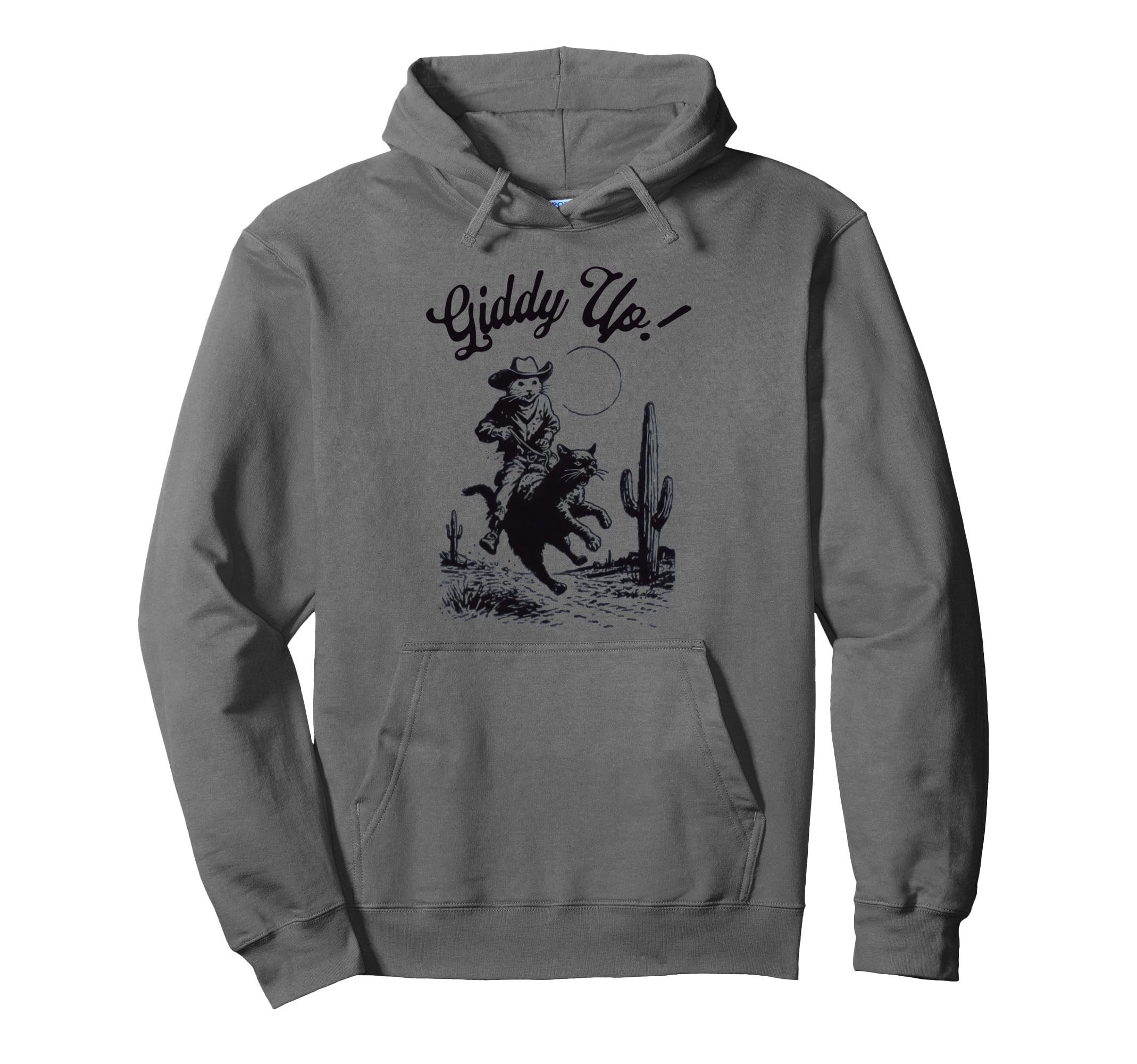 Cowboy Mouse Riding Cat Western Rodeo Funny Hoodie - Trendy Graphic Unisex - T-Shirt, Sweatshirt, Hoodie