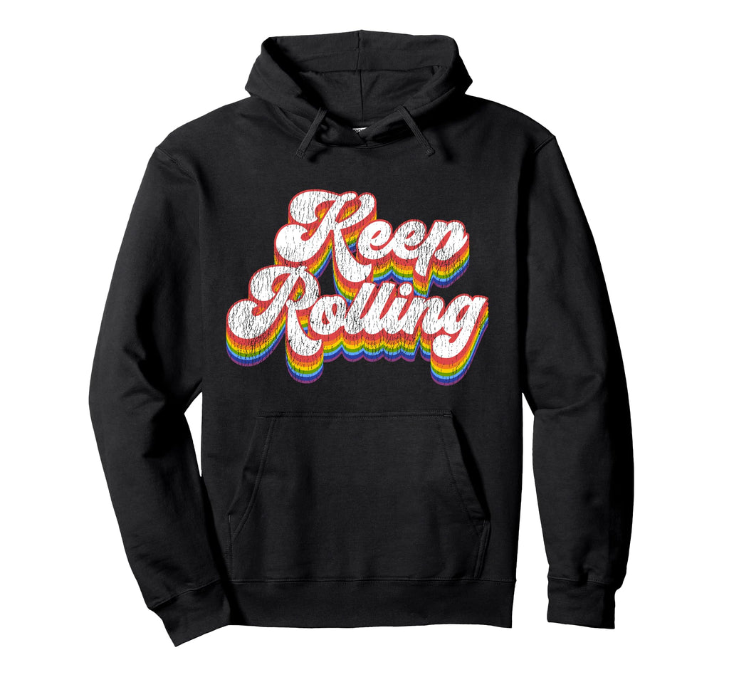 Roller Skating Skate 1970S Keep Rolling Hoodie - Unique Graphic for Adults - T-Shirt, Sweatshirt, Hoodie