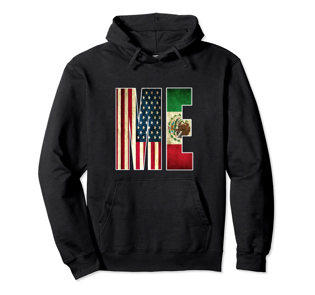 Mexican American Flag Distressed Usa Me Hoodie - Streetwear Style Men Women - T-Shirt, Sweatshirt, Hoodie