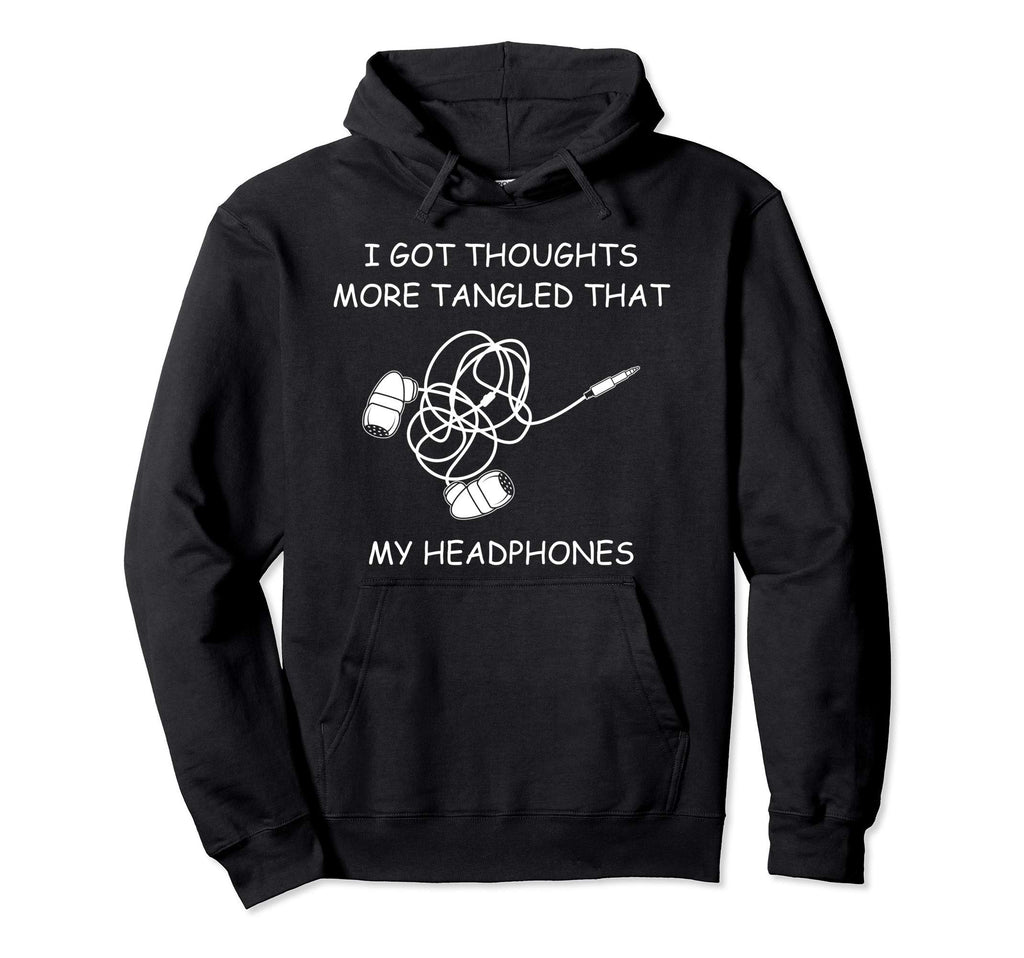 Tangled Headphones Overthinker Hoodie - Trendy Graphic for Adults - T-Shirt, Sweatshirt, Hoodie
