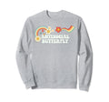 Groovy Funny Antisocial Butterfly Sweatshirt - Trendy Graphic Unisex - T-Shirt, Sweatshirt, Hoodie