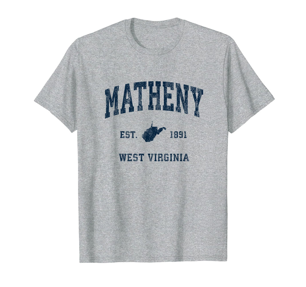 Matheny West Virginia Wv Athletic Navy T-Shirt - Trendy Graphic for Adults - T-Shirt, Sweatshirt, Hoodie