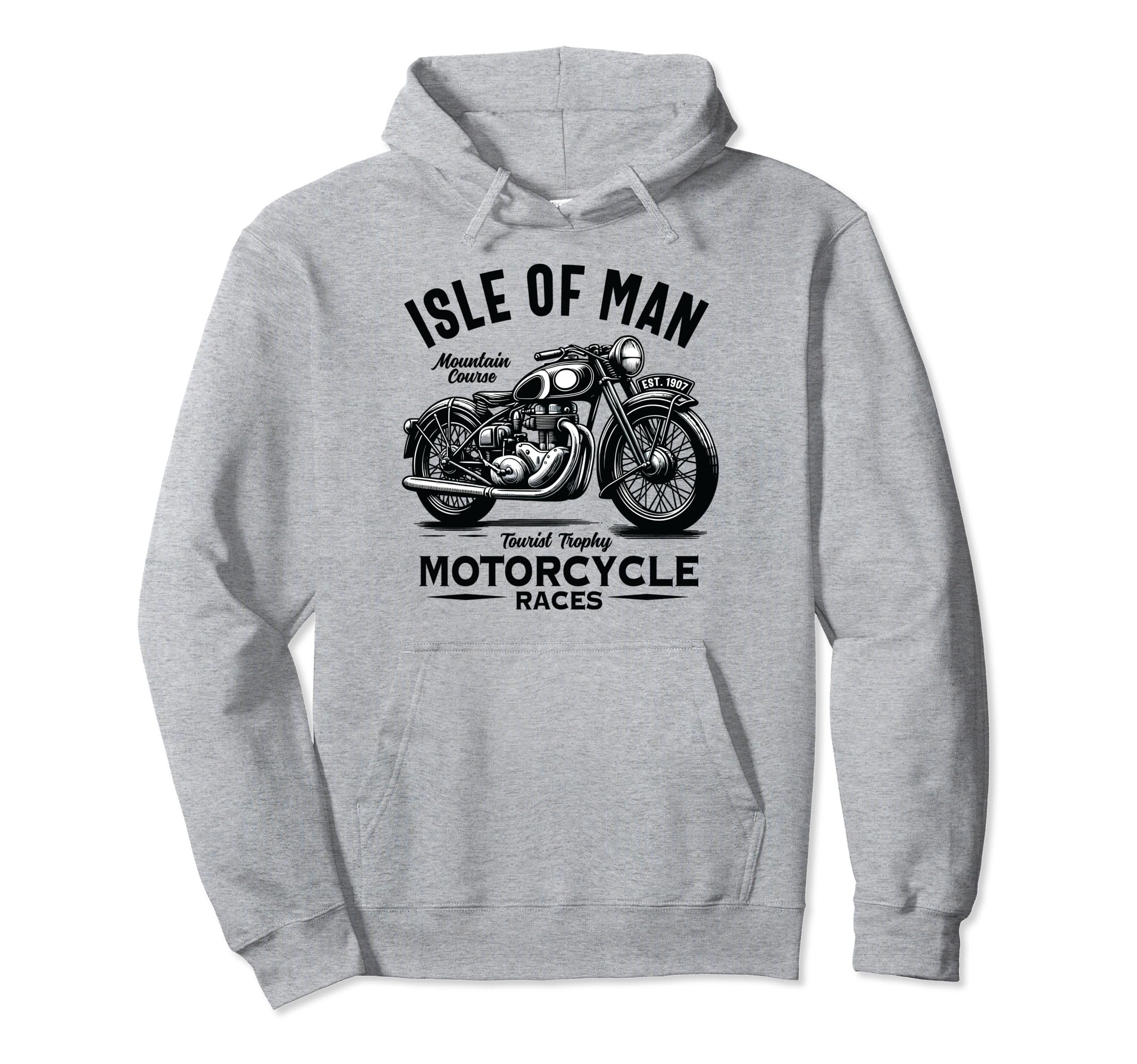 Isle Tt Races Motorcycle Hoodie - Fun Novelty Design for Adults - T-Shirt, Sweatshirt, Hoodie