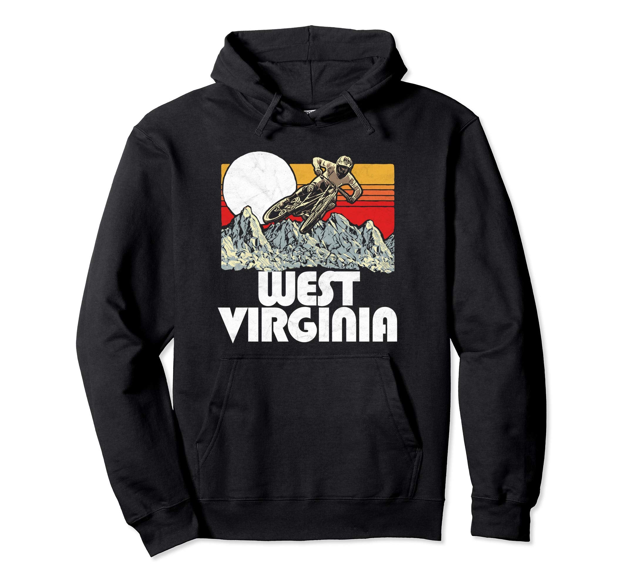 West Virginia Mountain Biking 80S Hoodie - Aesthetic Graphic Unisex - T-Shirt, Sweatshirt, Hoodie