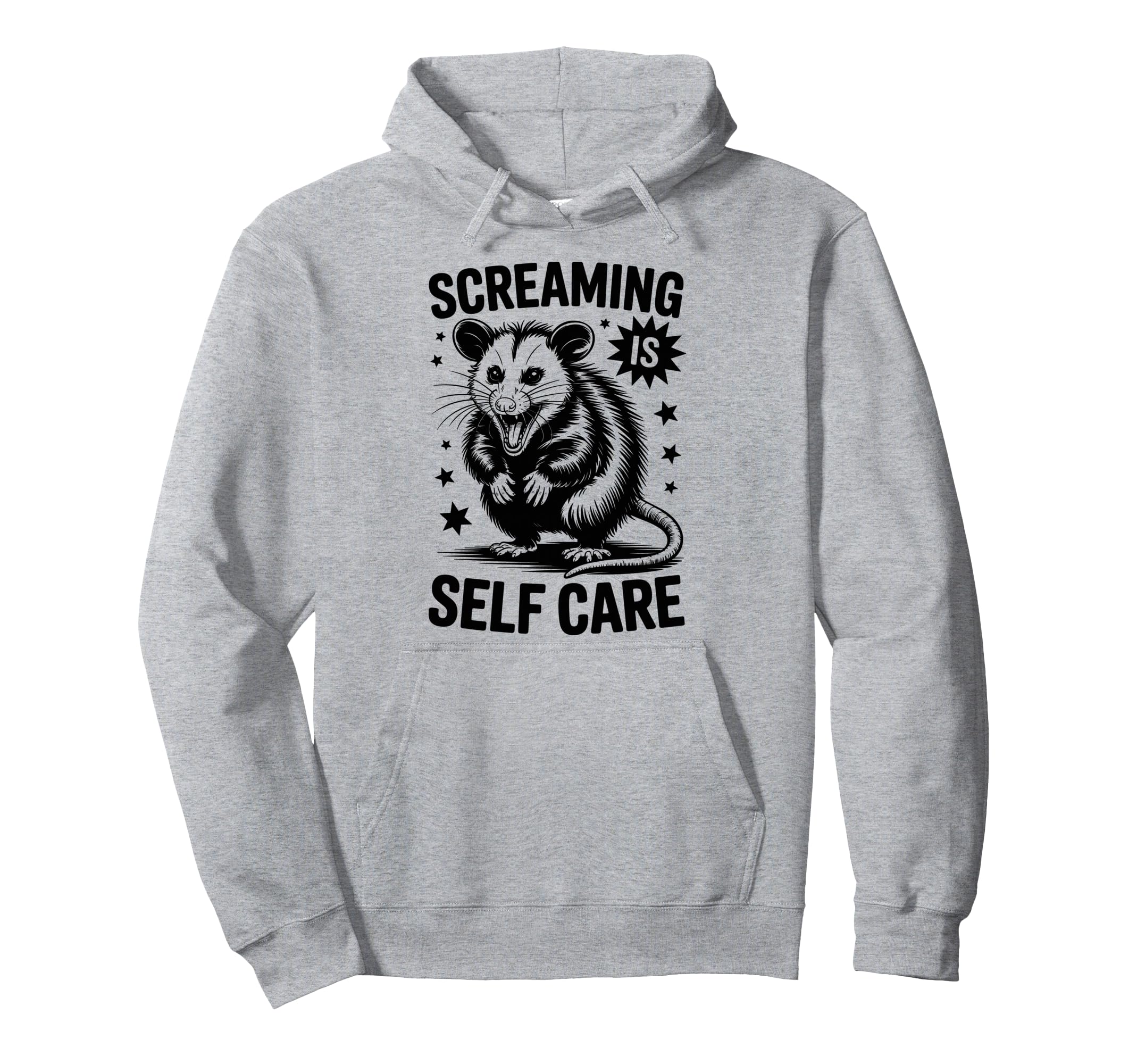 Funny Opossum Raccoon Screaming Is Self Hoodie - Graphic Print for Adults - T-Shirt, Sweatshirt, Hoodie