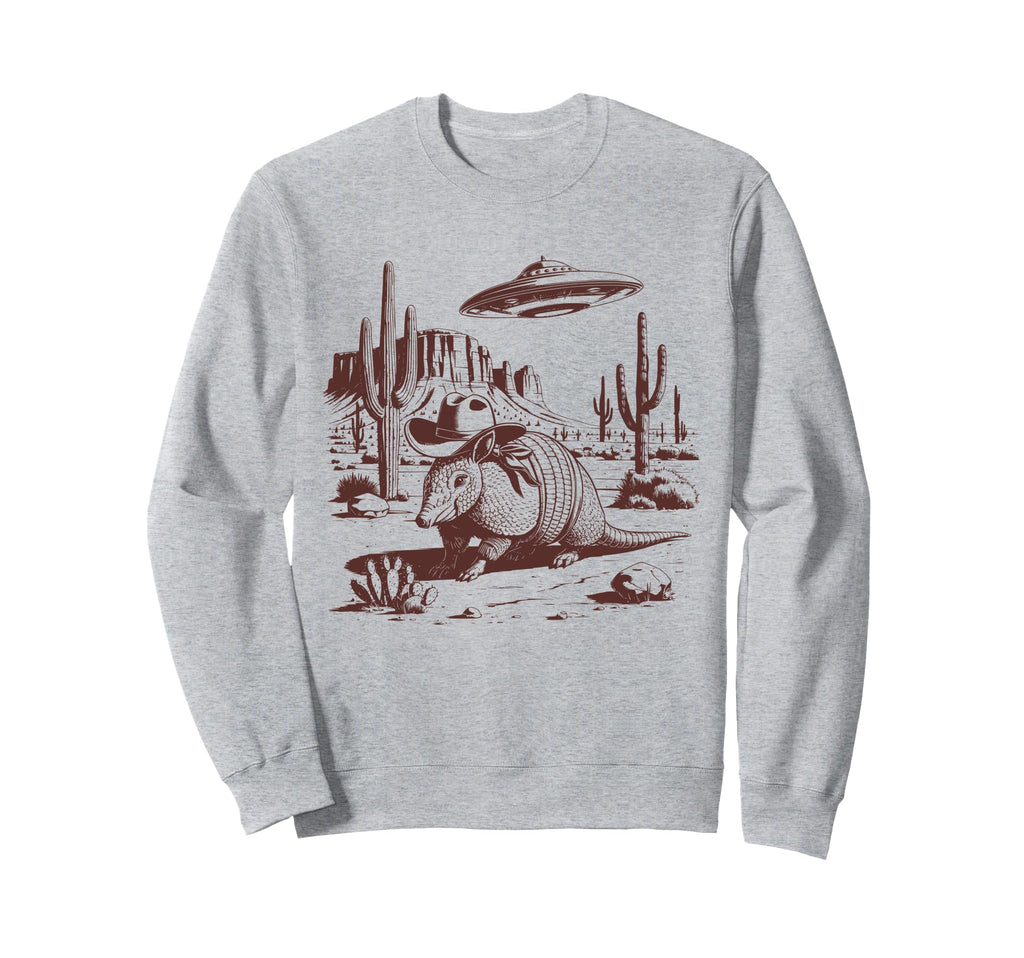 Armadillo Ufo Western Alien 90S Sweatshirt - Trendy Graphic for Adults - T-Shirt, Sweatshirt, Hoodie