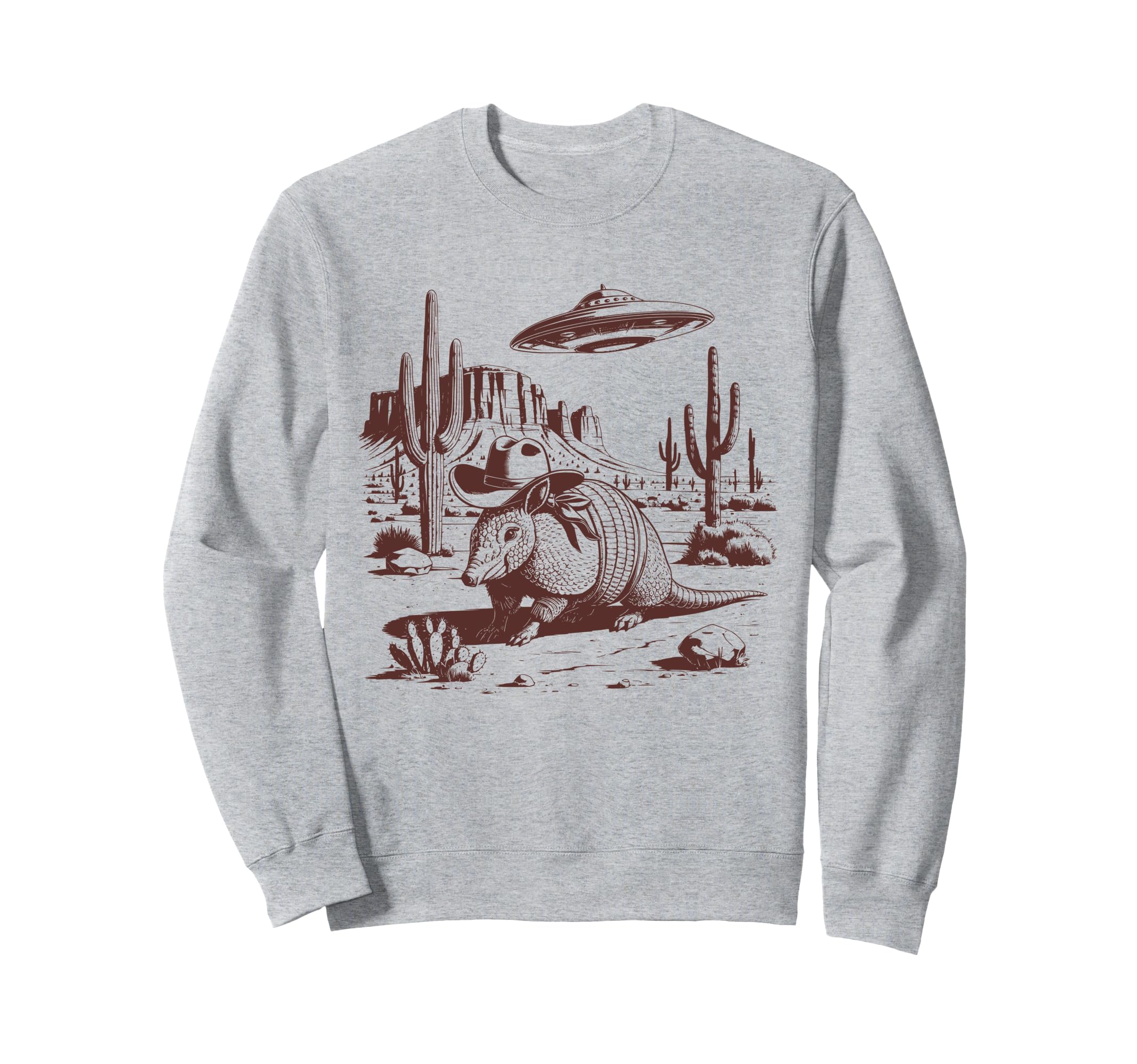 Armadillo Ufo Western Alien 90S Sweatshirt - Trendy Graphic for Adults - T-Shirt, Sweatshirt, Hoodie