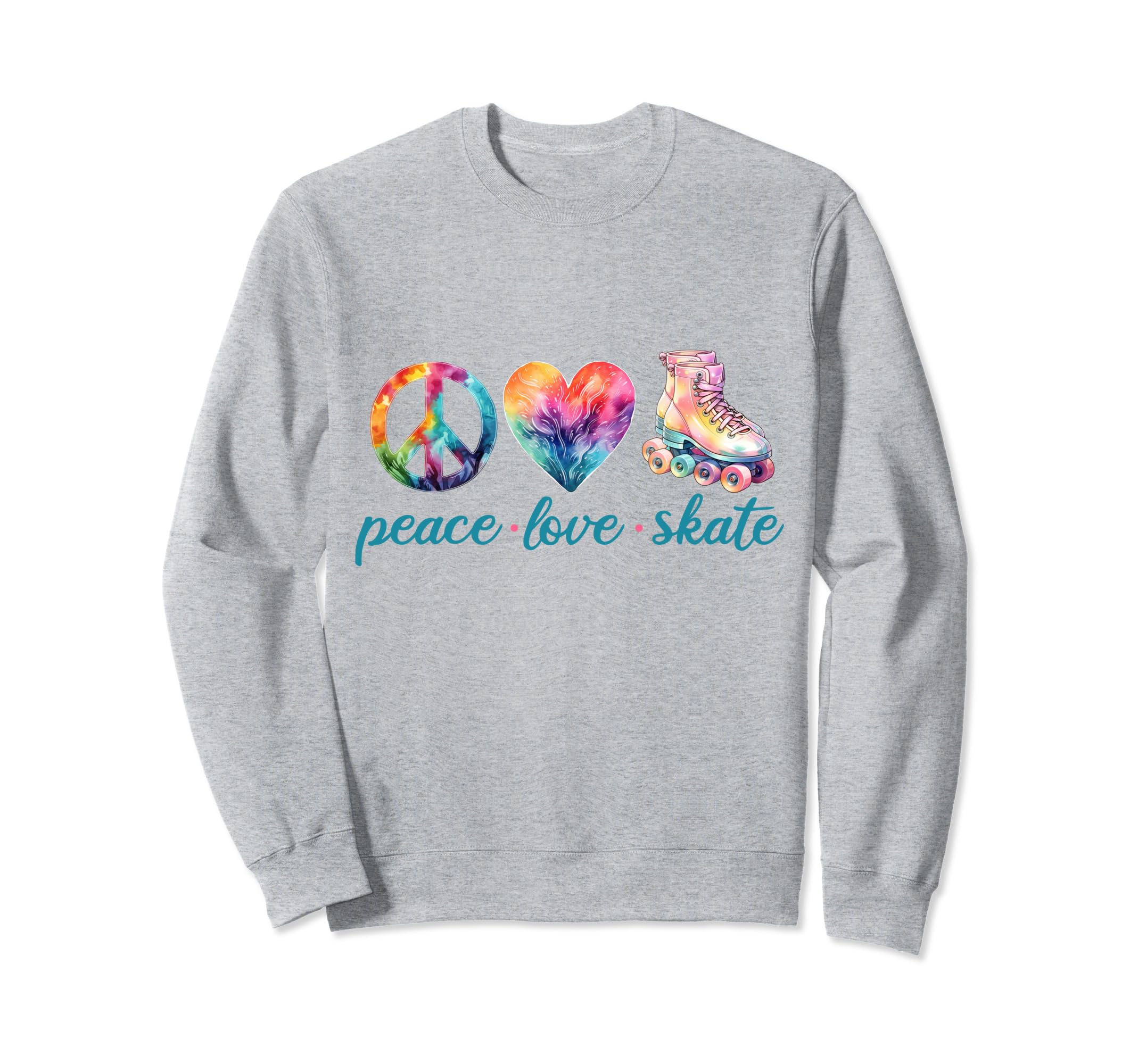 Peace Love Skate Roller Skates 70S 80S Sweatshirt - Novelty Apparel Unisex - T-Shirt, Sweatshirt, Hoodie