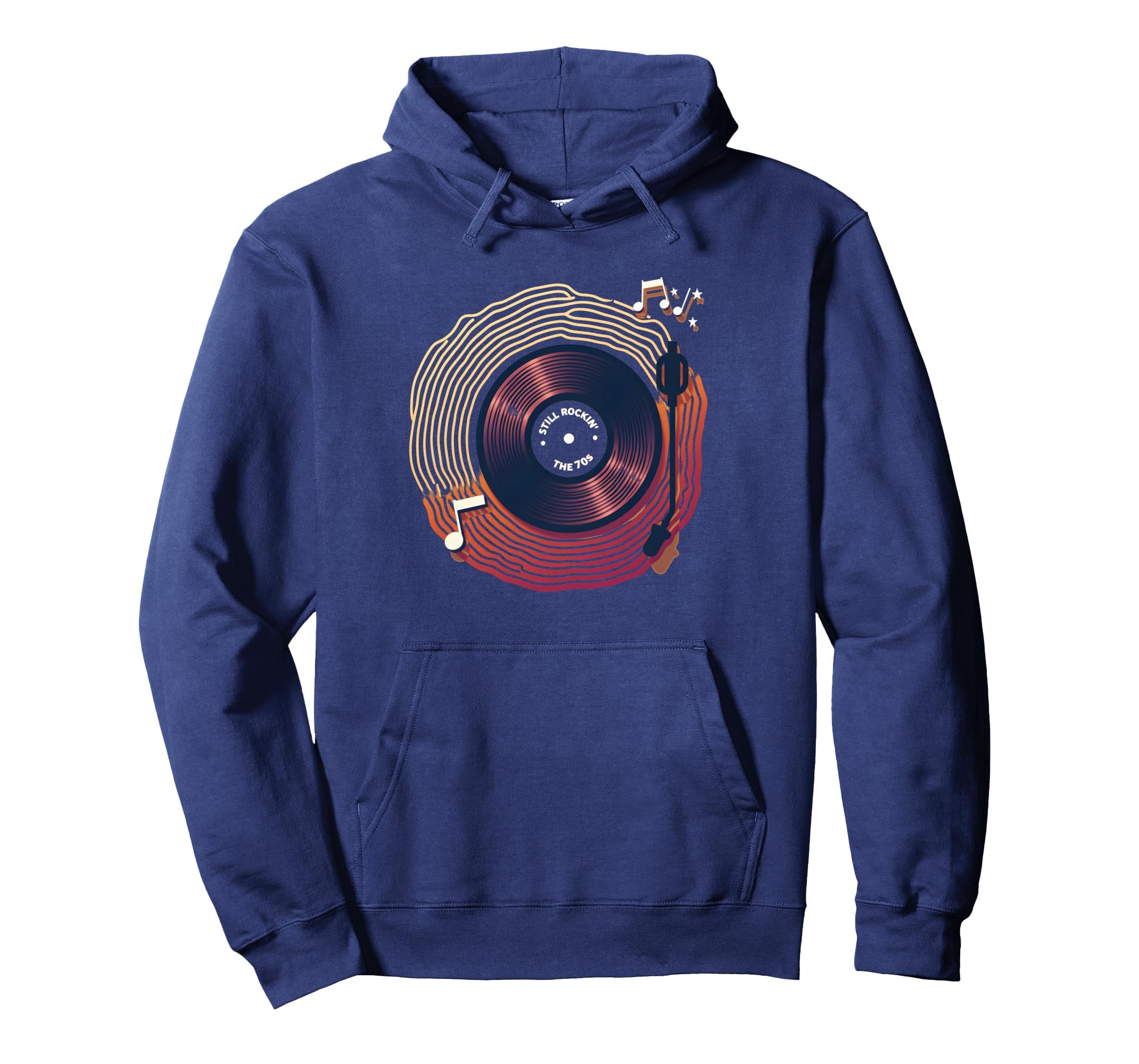 Mens 70S Still Rocking 70S Vinyl Hoodie - Casual Everyday Wear for Adults - T-Shirt, Sweatshirt, Hoodie