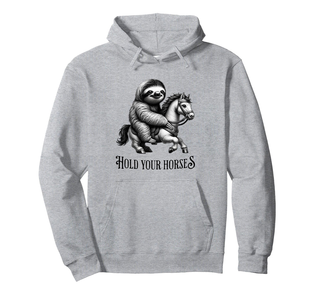 Sloth And Horse Funny Animals Western Hoodie - Unique Graphic Men Women - T-Shirt, Sweatshirt, Hoodie