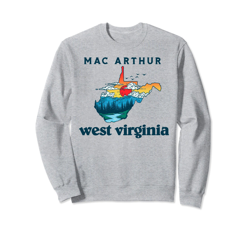 Mac Arthur West Virginia Outdoors Sweatshirt - Novelty Apparel Unisex - T-Shirt, Sweatshirt, Hoodie