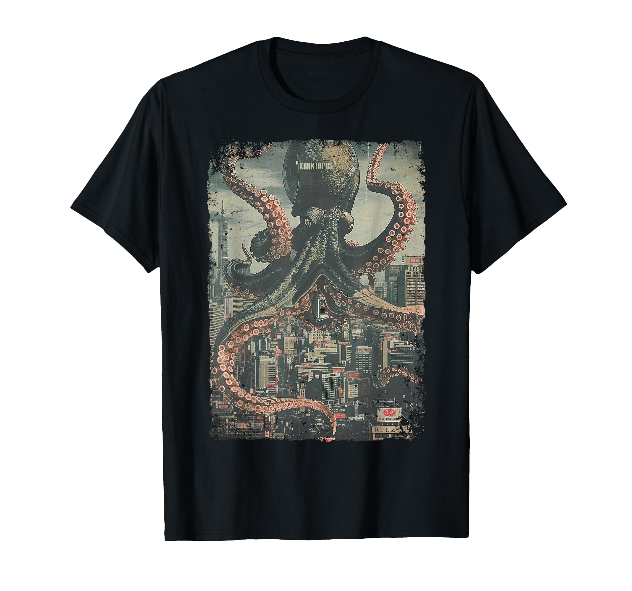 Y2K Streetwear Octopus Horror T-Shirt - Custom Art Print for Adults - T-Shirt, Sweatshirt, Hoodie