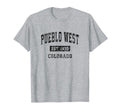 Pueblo West Colorado Co Sports Black T-Shirt - Trendy Graphic for Adults - T-Shirt, Sweatshirt, Hoodie