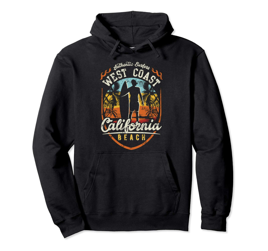 California Surfing West Coast Surf Hoodie - Unique Graphic Unisex - T-Shirt, Sweatshirt, Hoodie