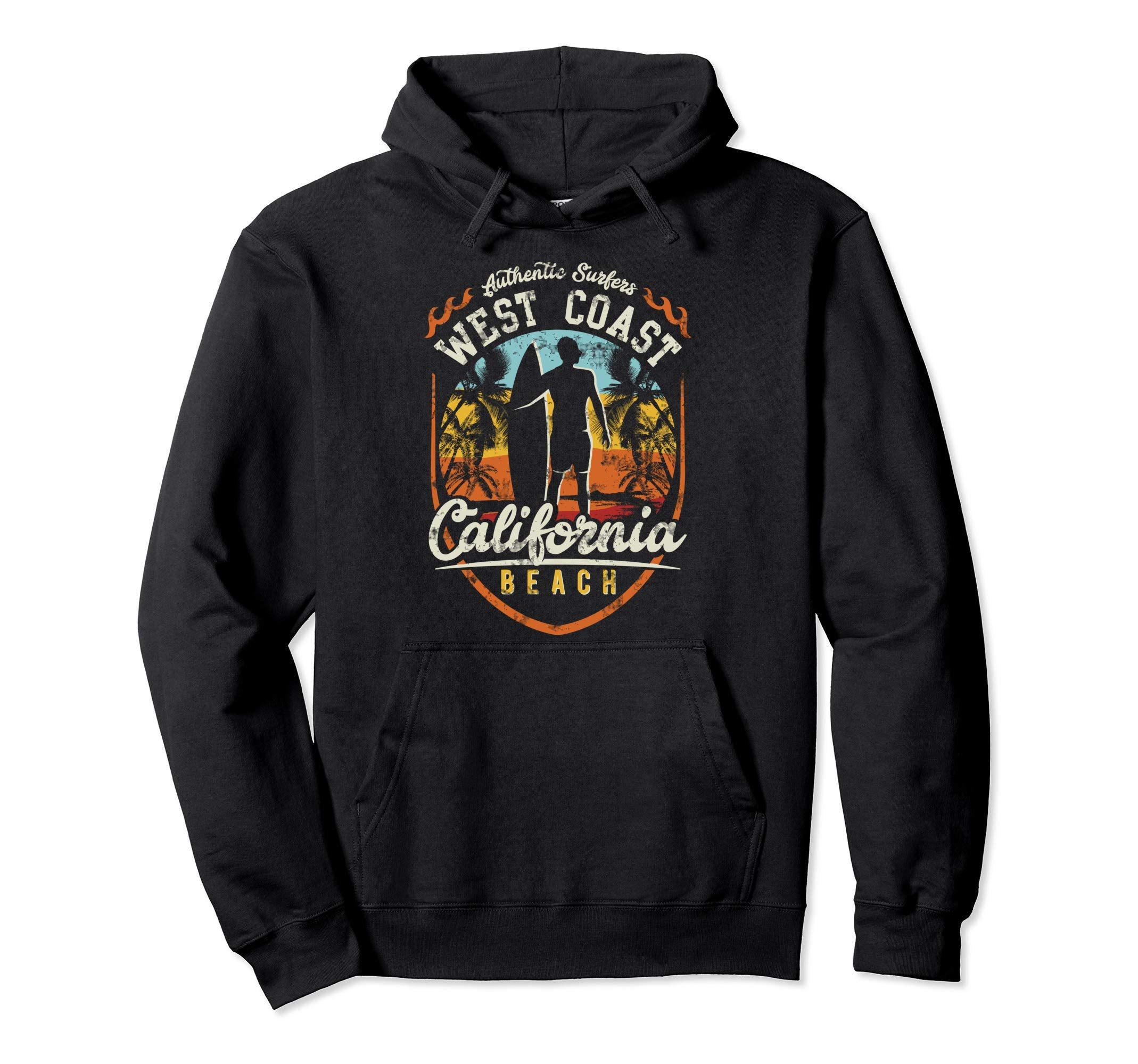 California Surfing West Coast Surf Hoodie - Unique Graphic Unisex - T-Shirt, Sweatshirt, Hoodie