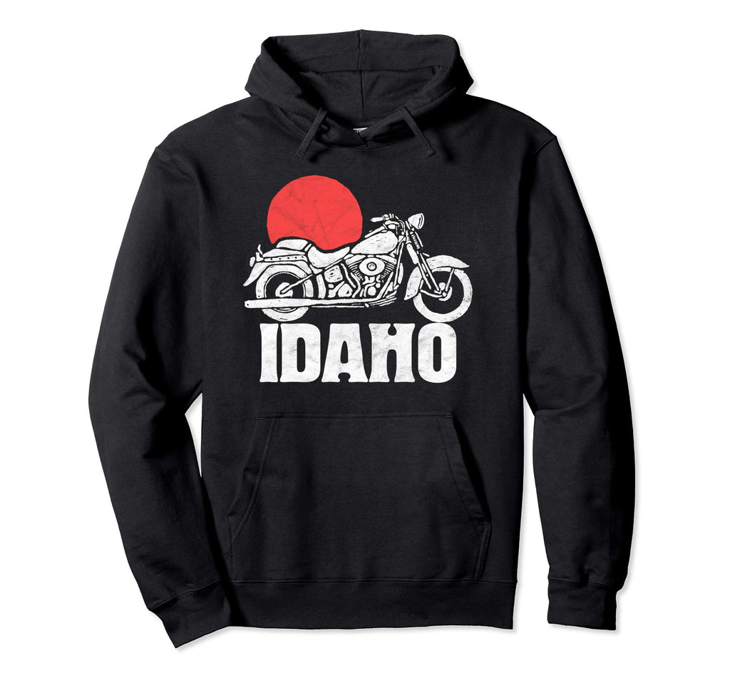 Idaho Motorcycle Sun Minimalist Hoodie - Custom Art Print for Adults - T-Shirt, Sweatshirt, Hoodie