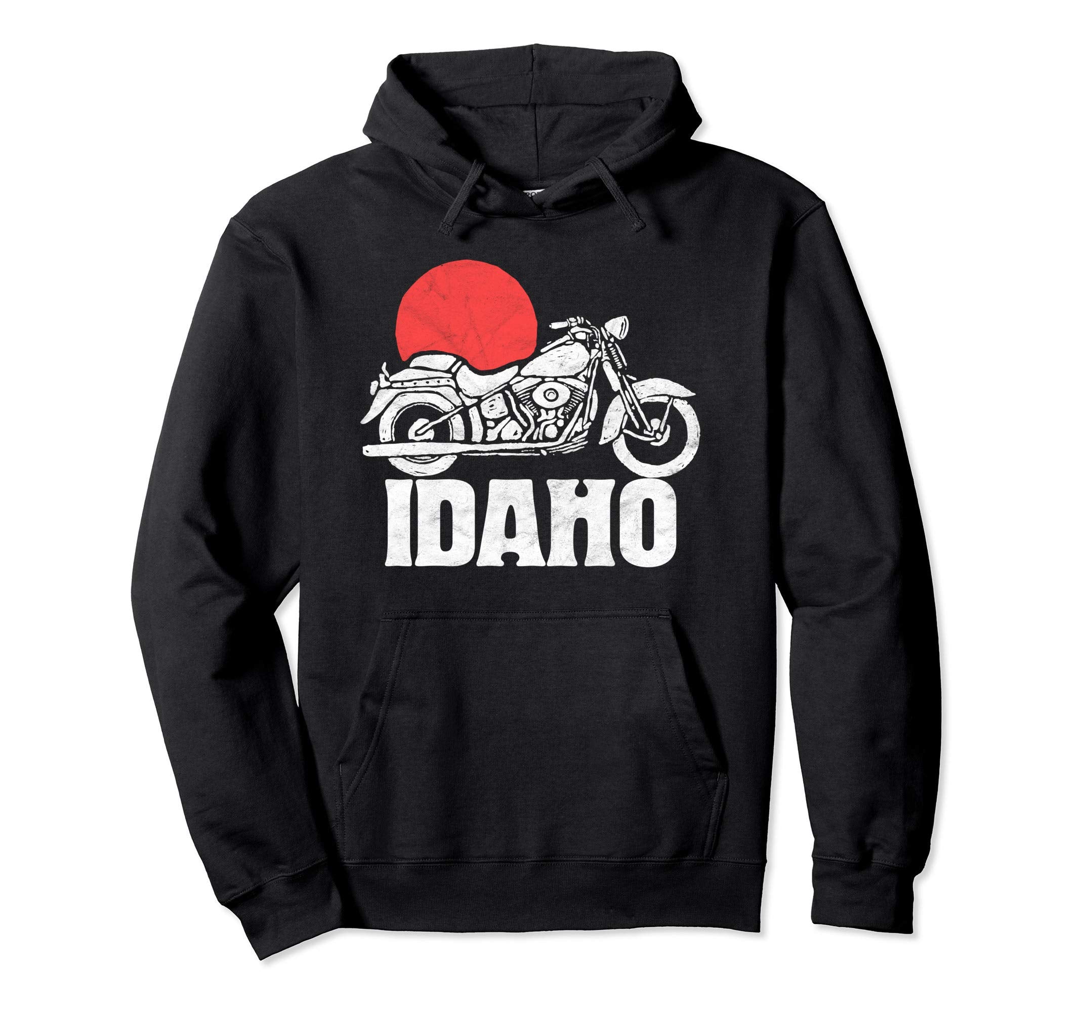 Idaho Motorcycle Sun Minimalist Hoodie - Custom Art Print for Adults - T-Shirt, Sweatshirt, Hoodie