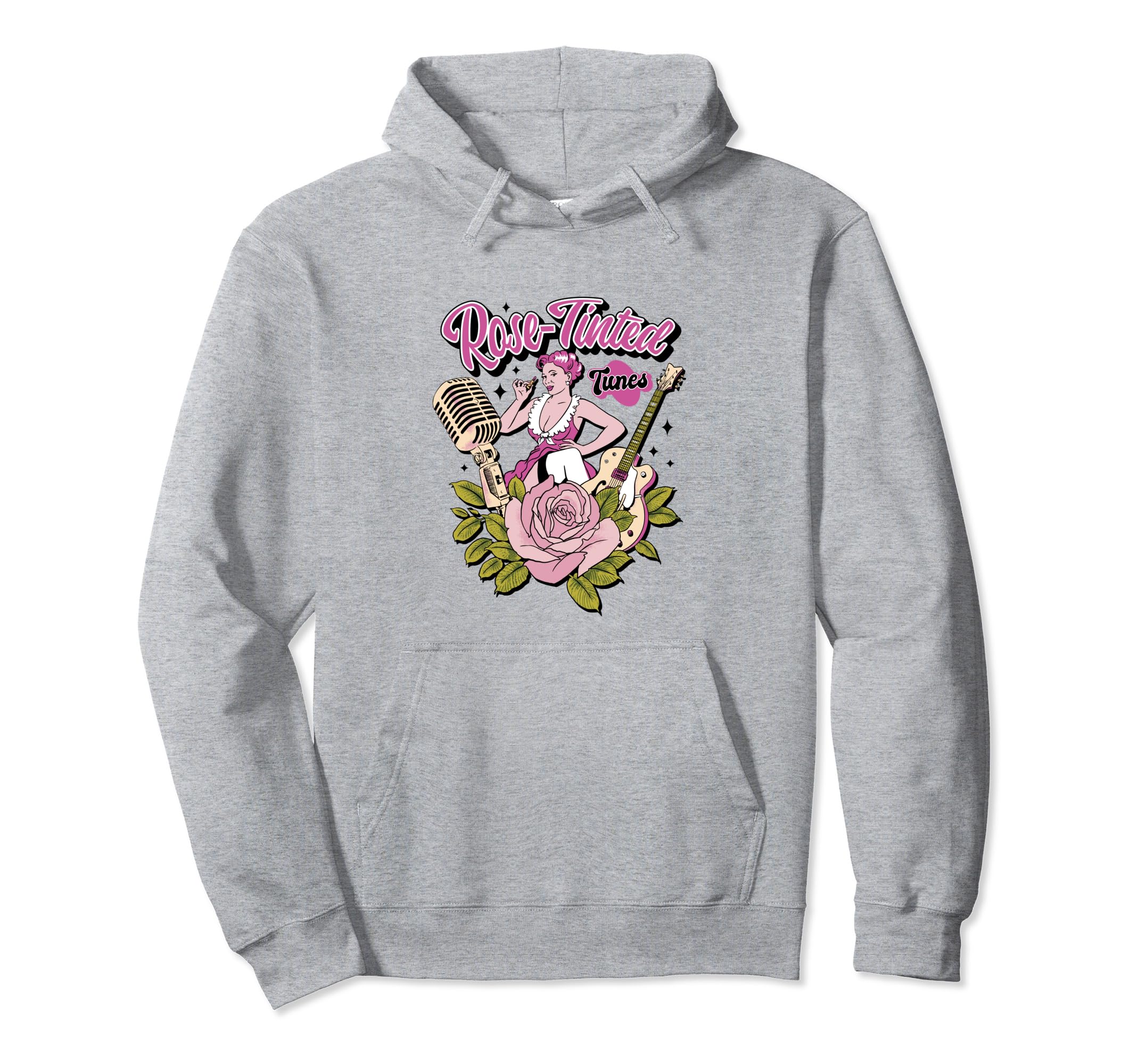 Rockabilly Pin Up Inspired Hoodie - Minimalist Print for Adults - T-Shirt, Sweatshirt, Hoodie
