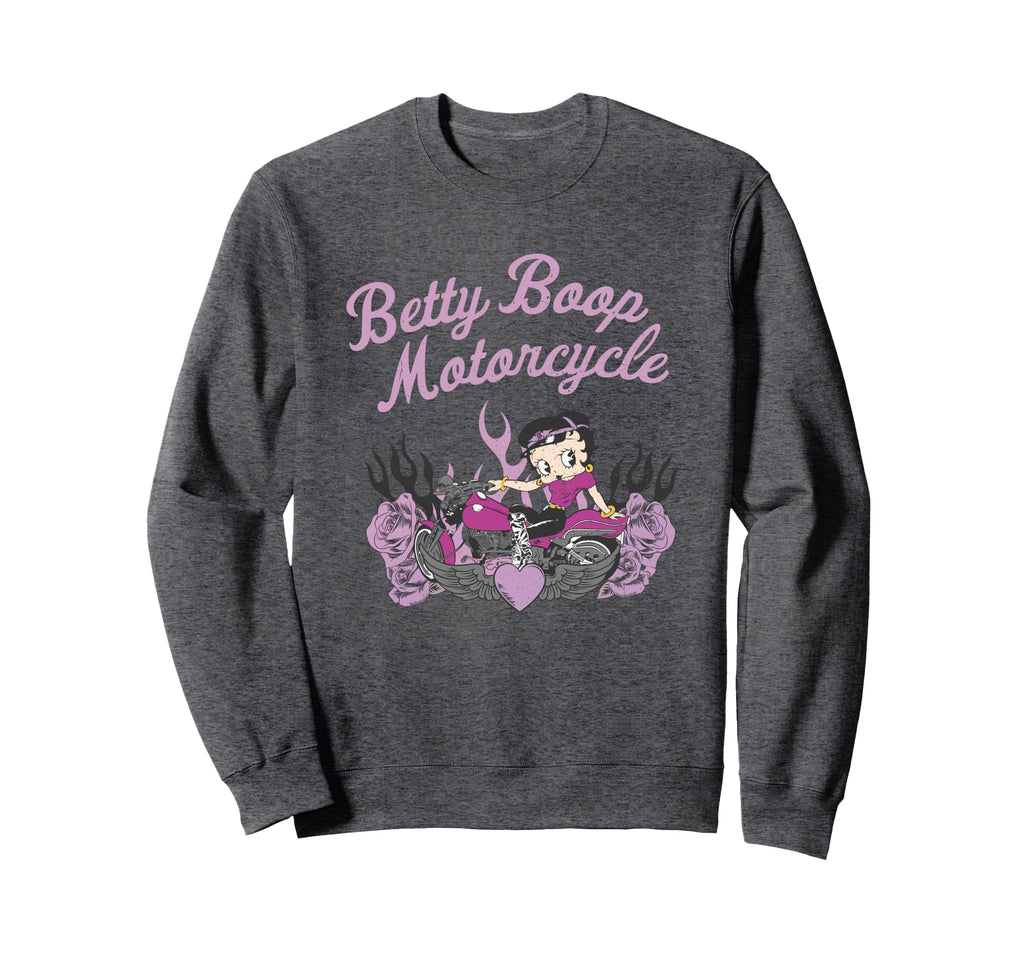 Betty Boop Purple Motorcycle Betty Sweatshirt - Trendy Graphic for Adults - T-Shirt, Sweatshirt, Hoodie