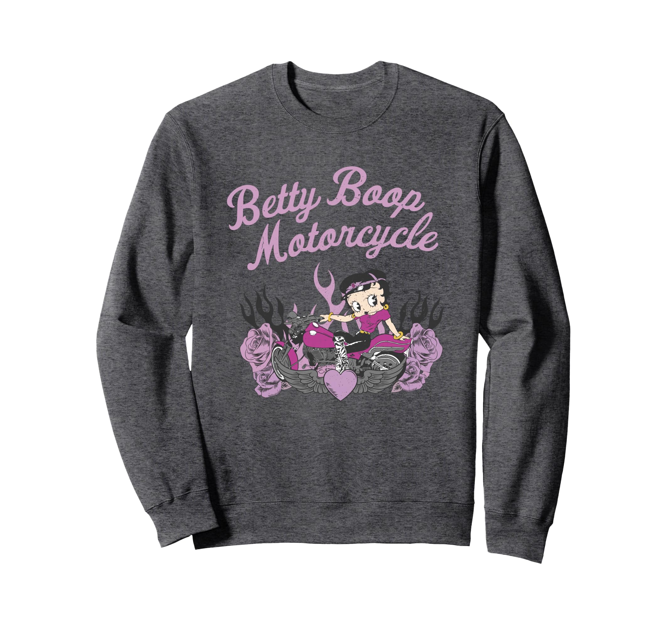 Betty Boop Purple Motorcycle Betty Sweatshirt - Trendy Graphic for Adults - T-Shirt, Sweatshirt, Hoodie