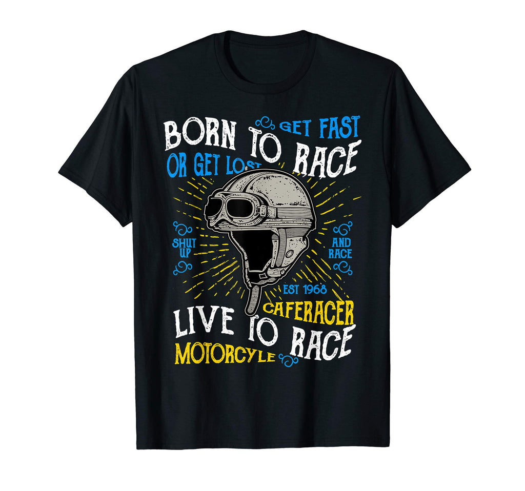 Racing Motorcycle Helmet Born To Race T-Shirt - Graphic Print Men Women - T-Shirt, Sweatshirt, Hoodie