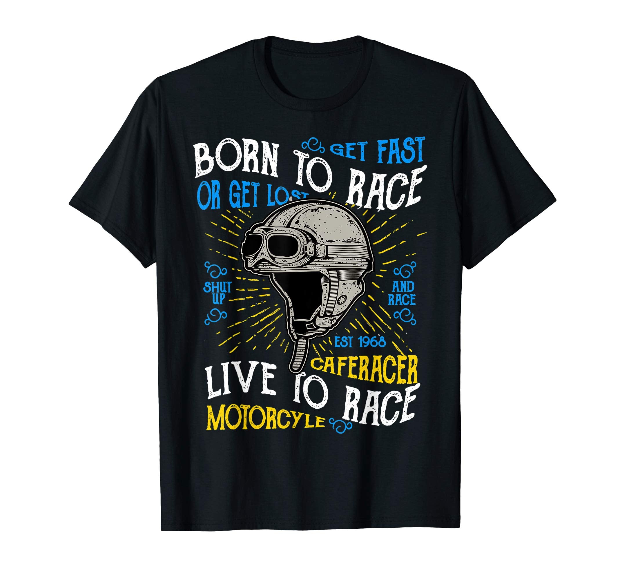 Racing Motorcycle Helmet Born To Race T-Shirt - Graphic Print Men Women - T-Shirt, Sweatshirt, Hoodie
