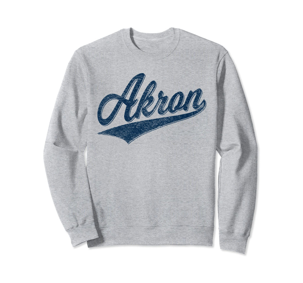 Akron Ohio Varsity Script Sports Sweatshirt - Unique Graphic for Adults - T-Shirt, Sweatshirt, Hoodie