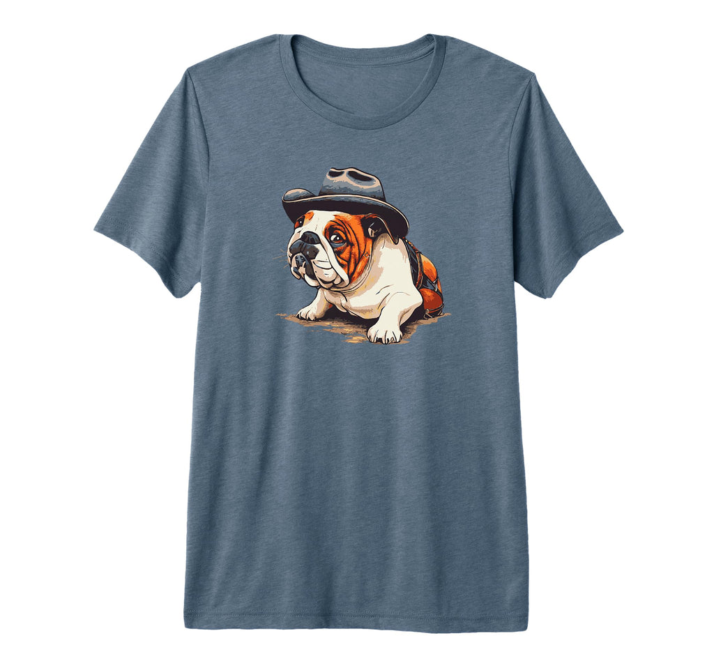 English Bulldog Puppy Cowboy Funny Dog T-Shirt - Streetwear Style Unisex - T-Shirt, Sweatshirt, Hoodie