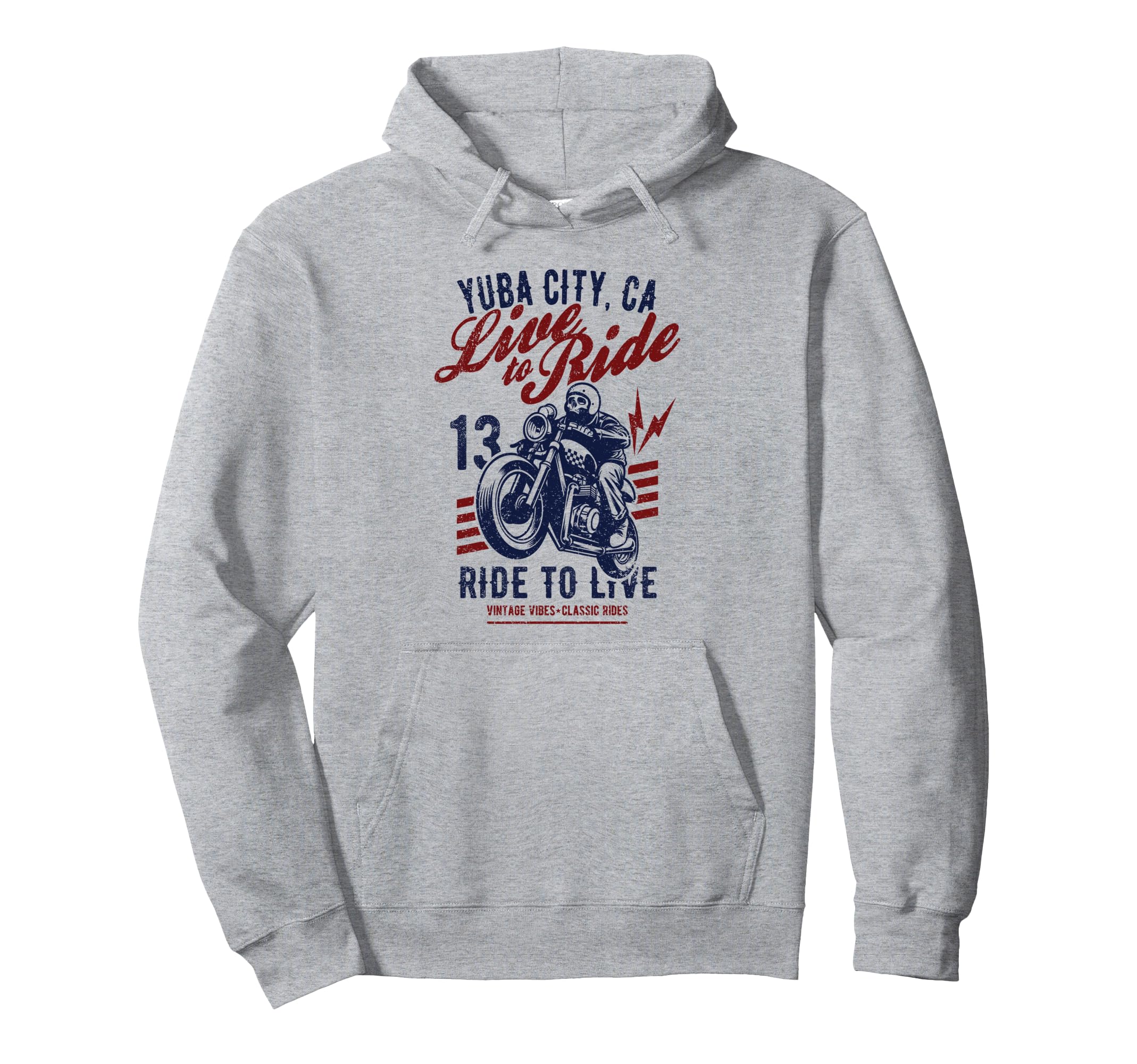 Yuba City California Motorcycle Hoodie - Casual Everyday Wear for Adults - T-Shirt, Sweatshirt, Hoodie