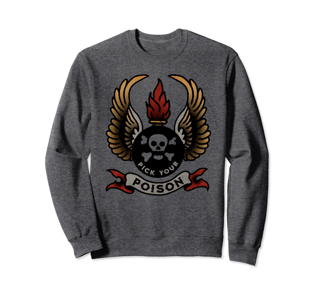 Pick Your Poison Traditional Tattoo Sweatshirt - Minimalist Print Unisex - T-Shirt, Sweatshirt, Hoodie