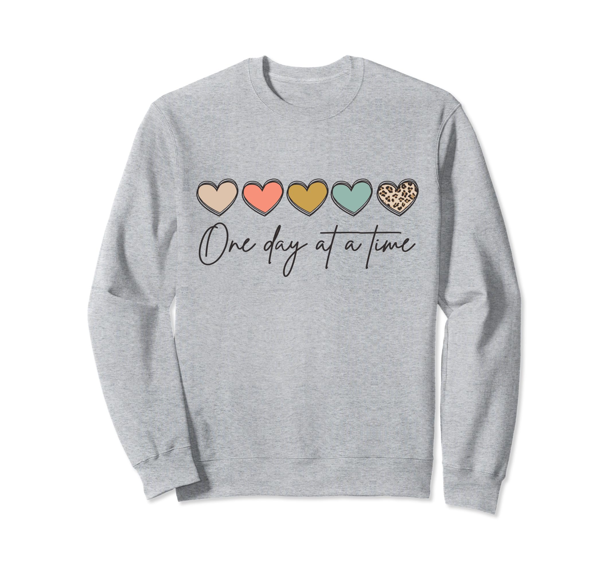 One Day Time Colorful Hearts Mental Sweatshirt - Unique Graphic Men Women - T-Shirt, Sweatshirt, Hoodie