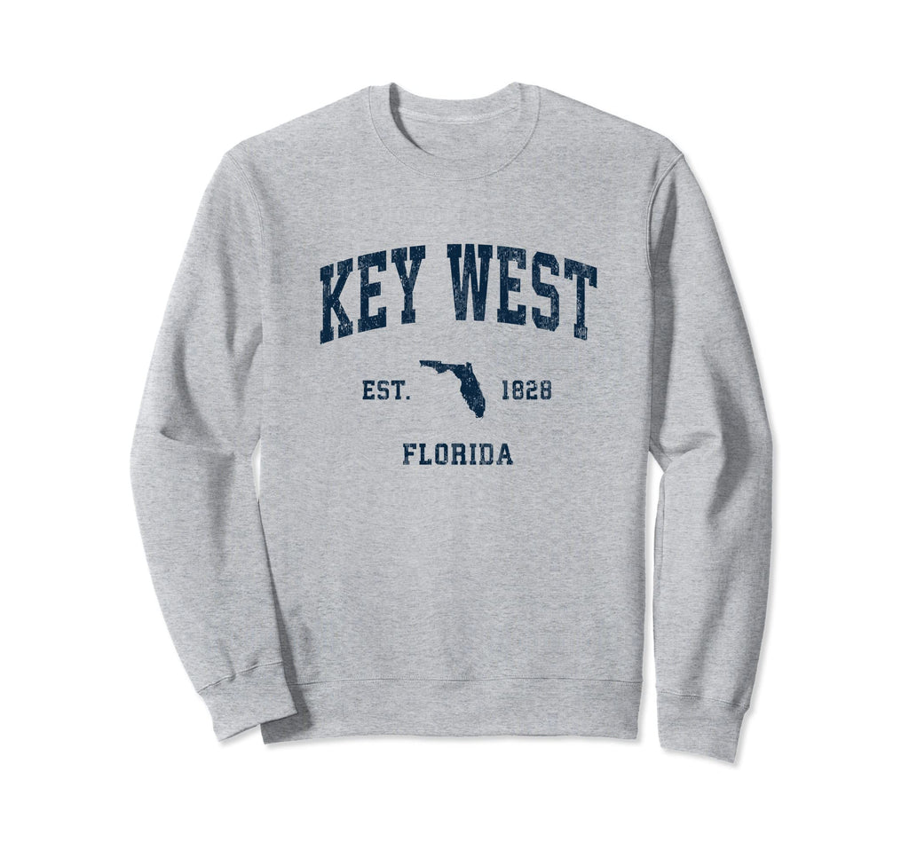 Key West Florida Fl Athletic Navy Sweatshirt - Minimalist Print for Adults - T-Shirt, Sweatshirt, Hoodie
