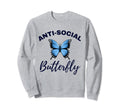 Anti Social Butterfly Funny Sweatshirt - Minimalist Print Unisex - T-Shirt, Sweatshirt, Hoodie