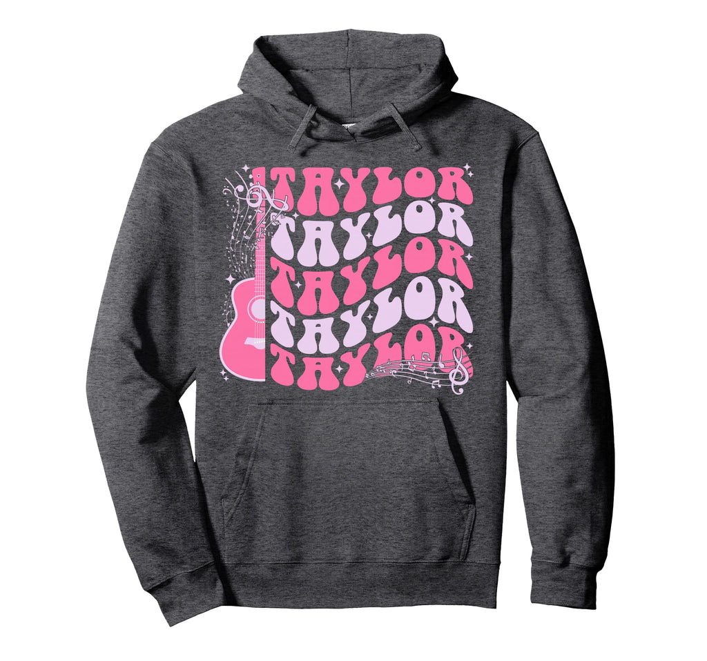 Taylor First Name Personalized Groovy Hoodie - Minimalist Print for Adults - T-Shirt, Sweatshirt, Hoodie