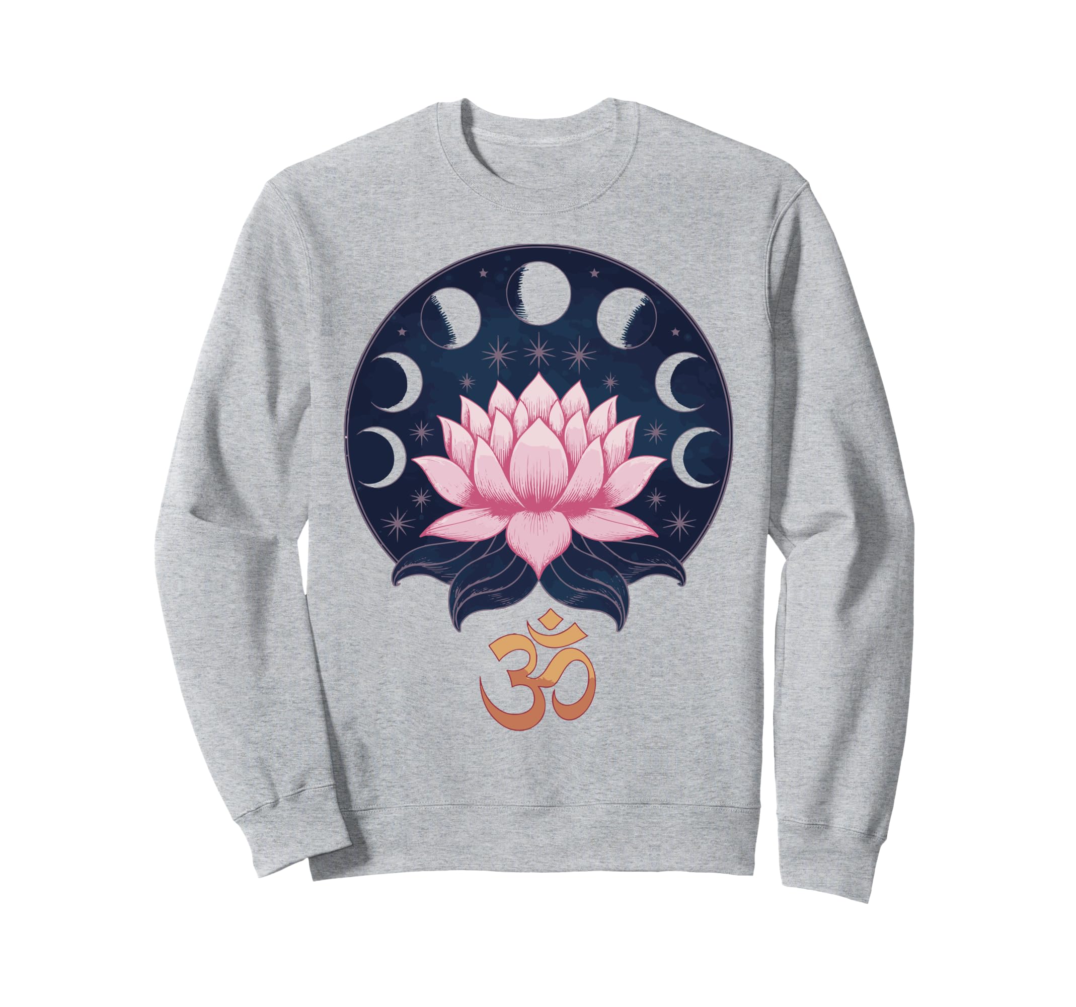 Lotus Flower Moon Phases Zen Yoga Sweatshirt - Novelty Apparel Unisex - T-Shirt, Sweatshirt, Hoodie