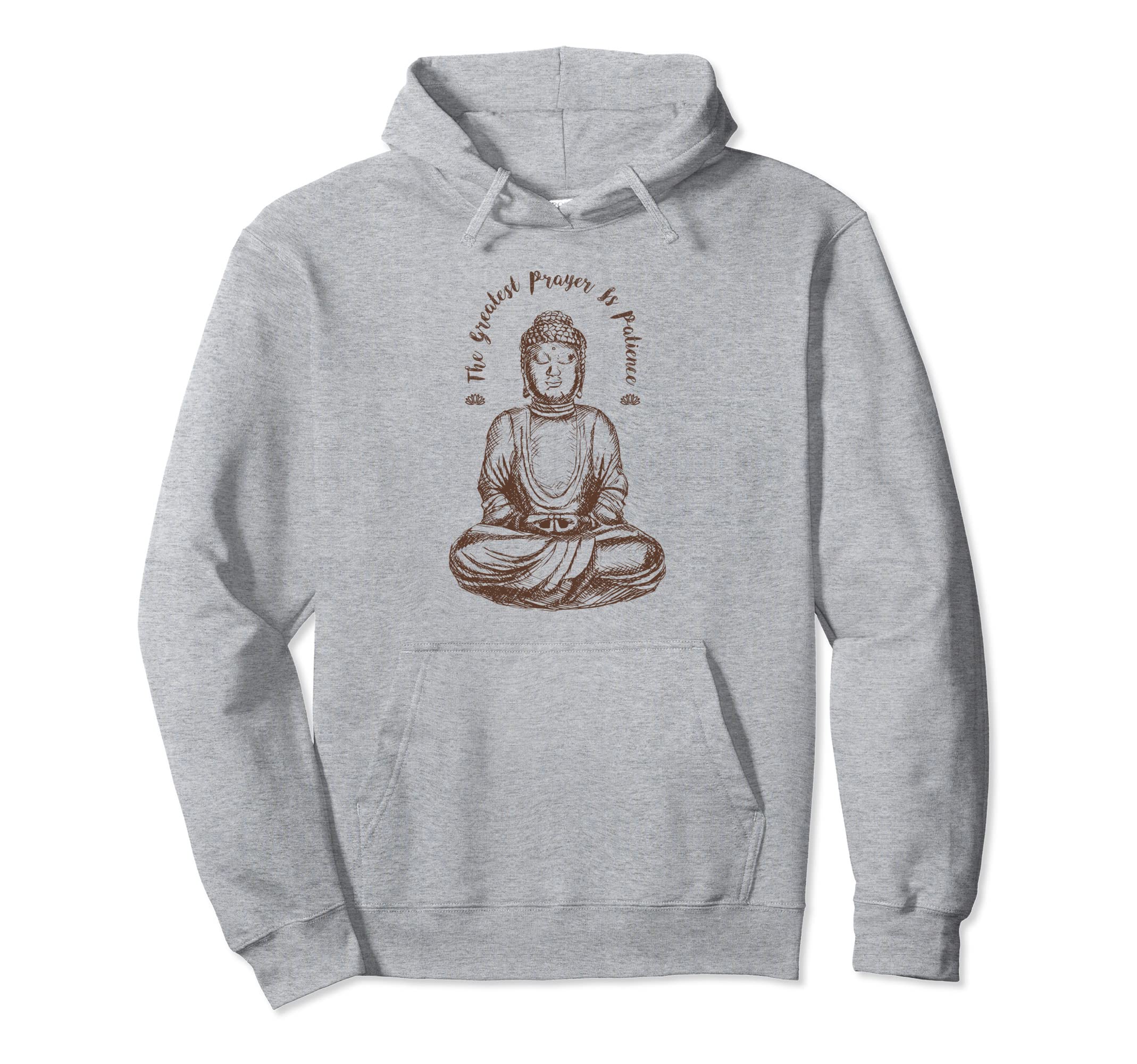 Buddha Patience Prayer Lotus Mindfulness Hoodie - Aesthetic Graphic Unisex - T-Shirt, Sweatshirt, Hoodie